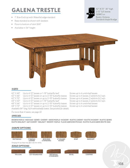 Galena Trestle Table