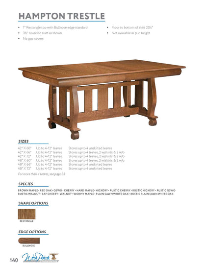 Hampton Trestle Table