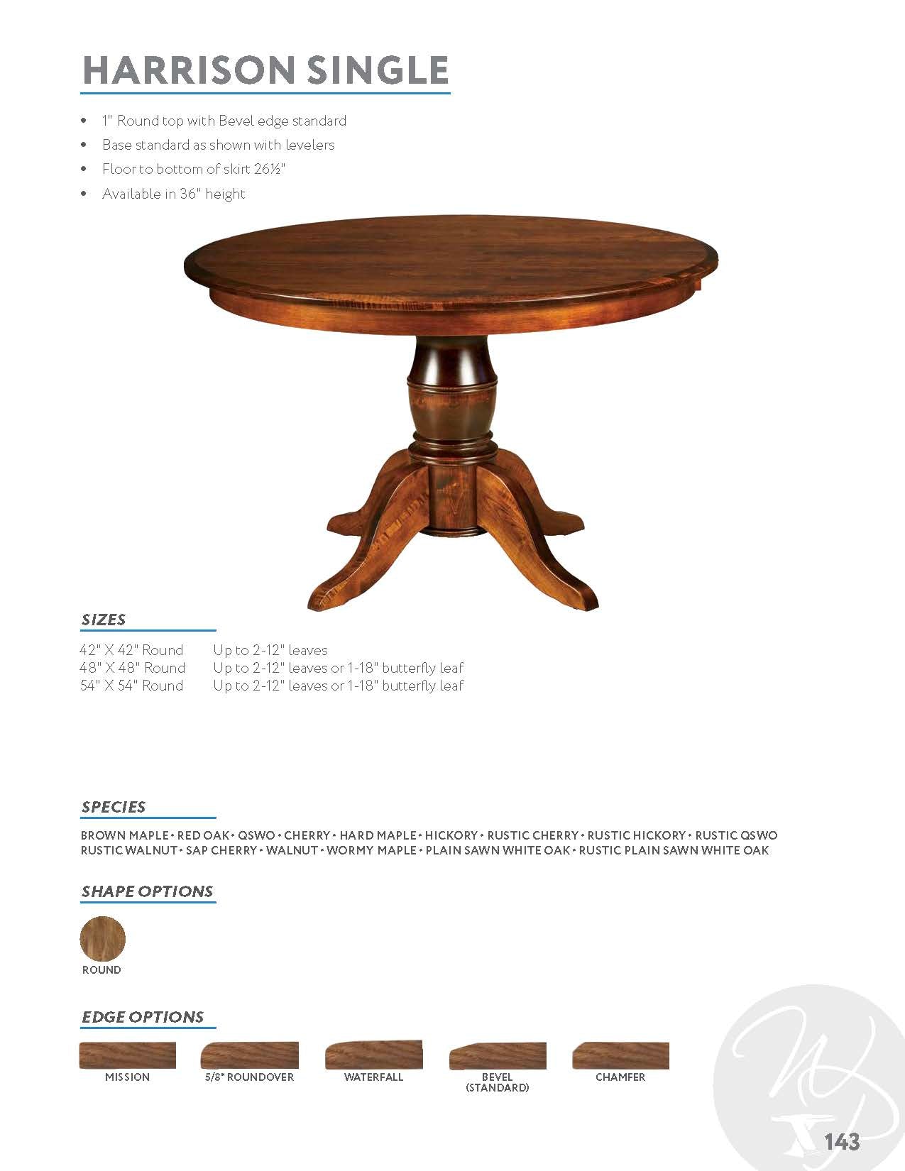 Harrison Single Pedestal Table