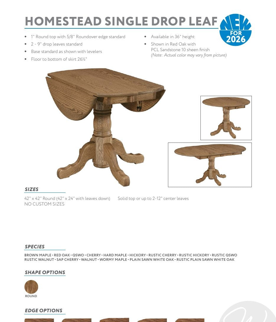 Homestead Single Drop Leaf Table