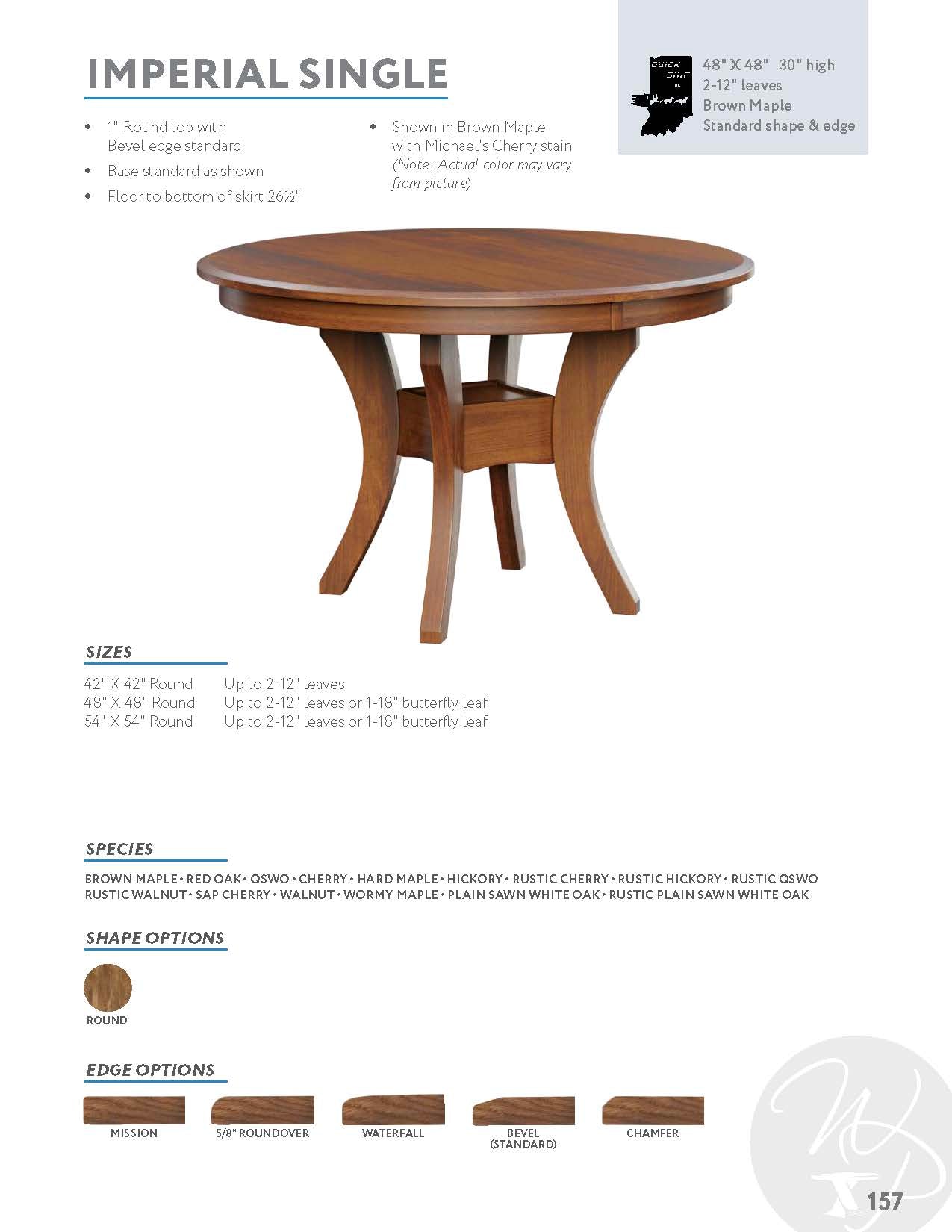 Imperial Single Pedestal Table