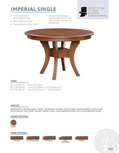 Imperial Single Pedestal Table