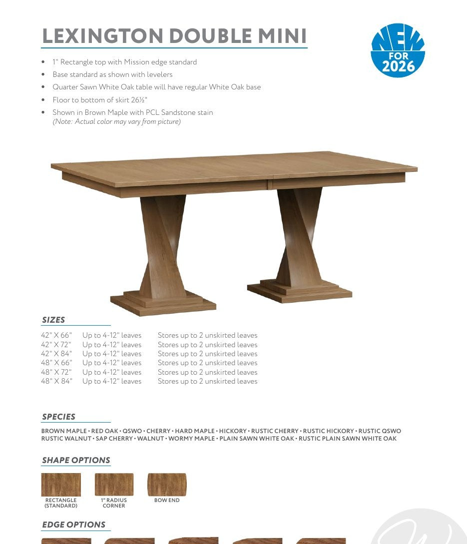 Lexington Double Pedestal Mini Table
