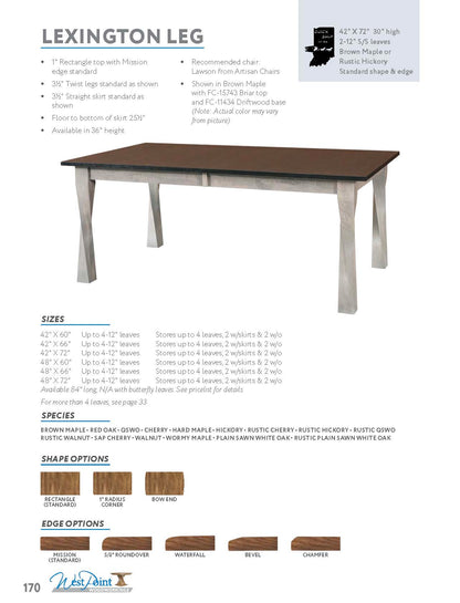 Lexington Leg Table