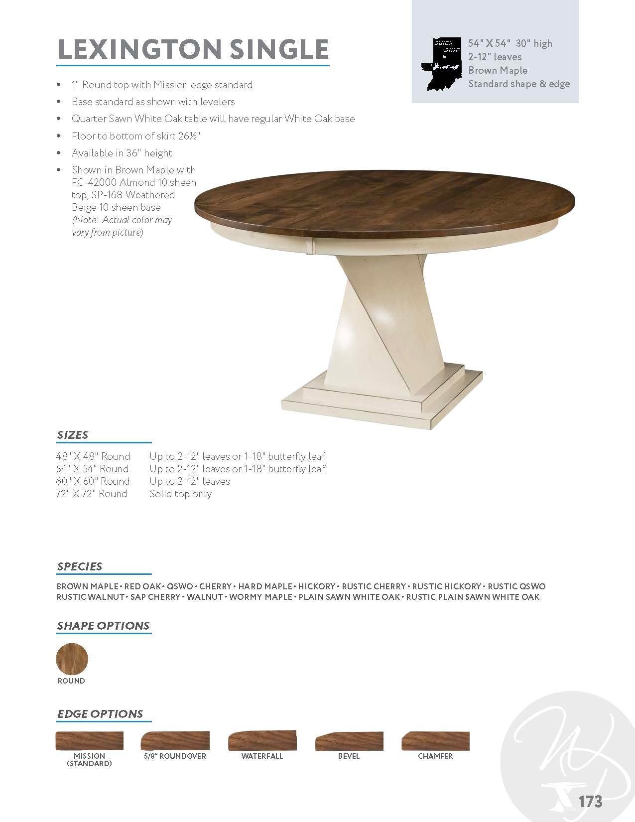 Lexington Single Pedestal Table