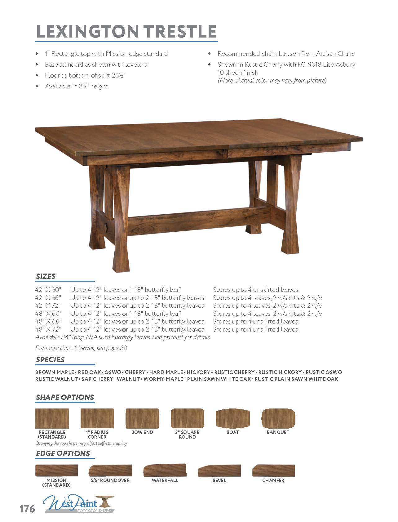 Lexington Trestle Table