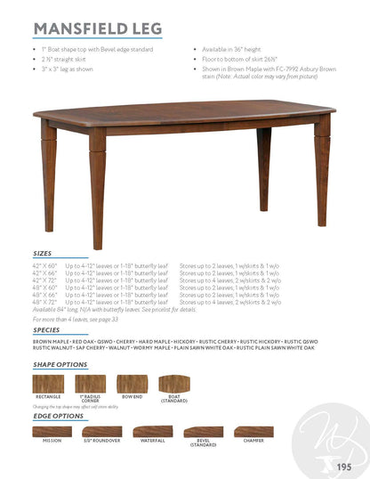 Mansfield Leg Table