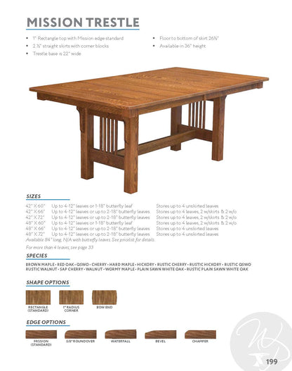 Mission Trestle Table
