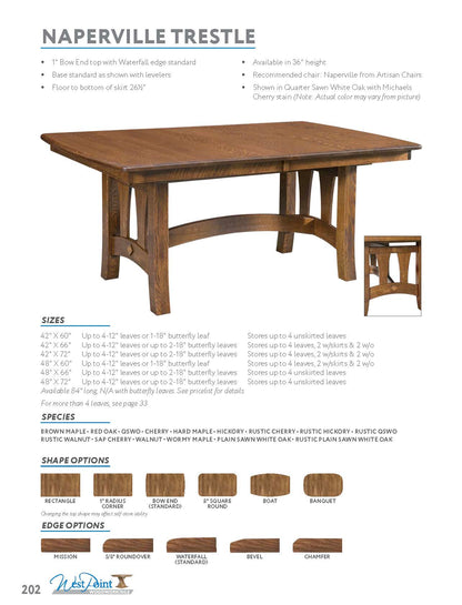 Naperville Trestle Table