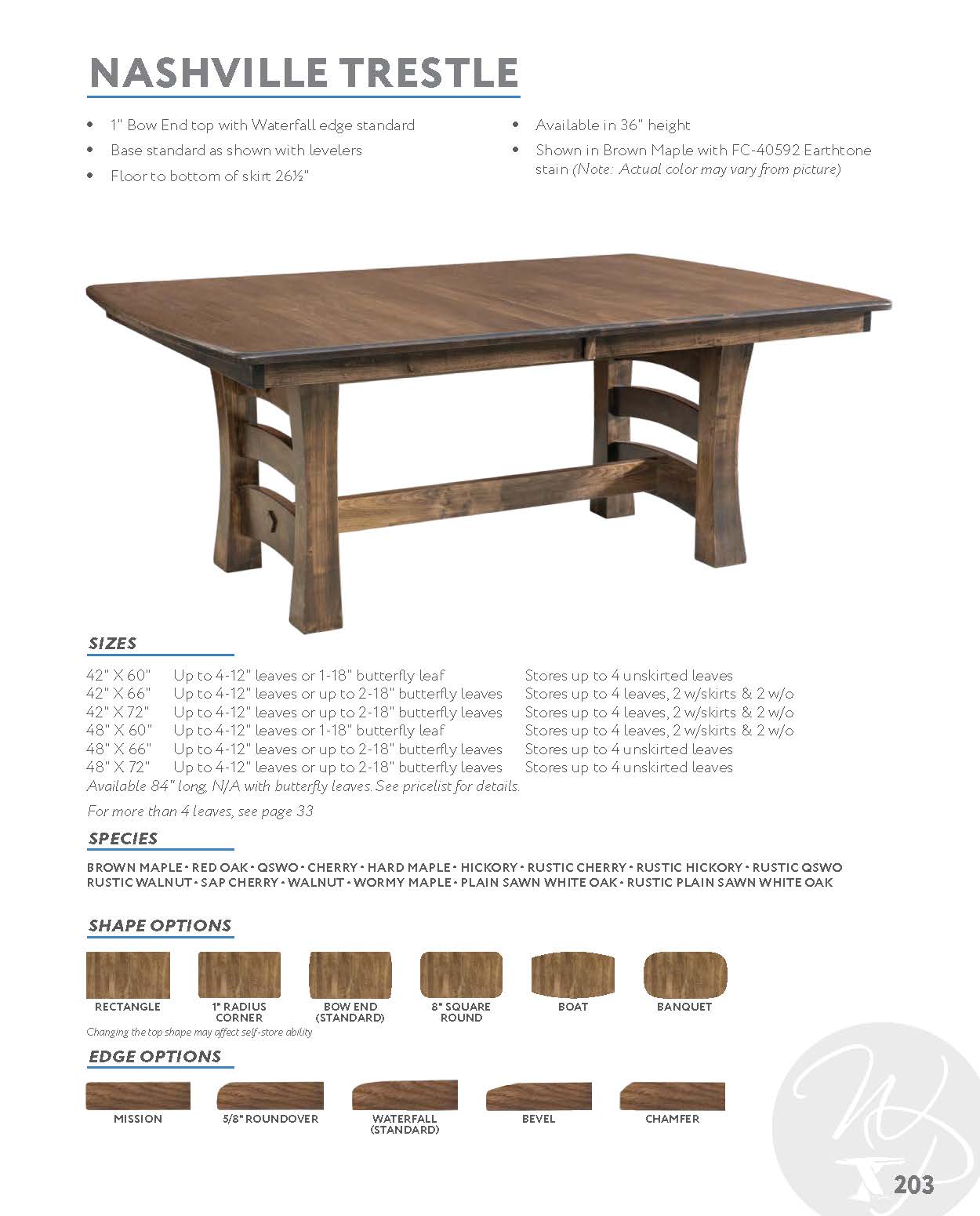 Nashville Trestle Table