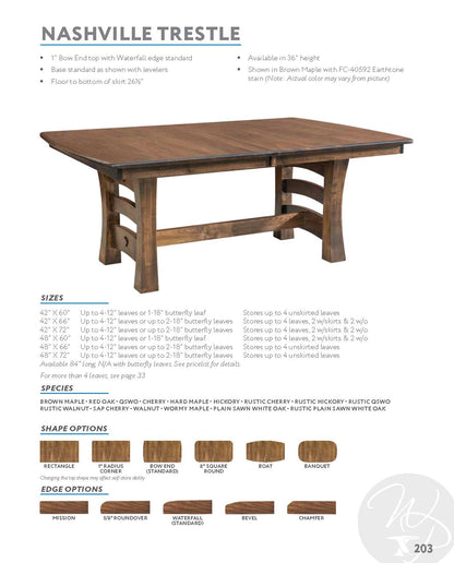 Nashville Trestle Table