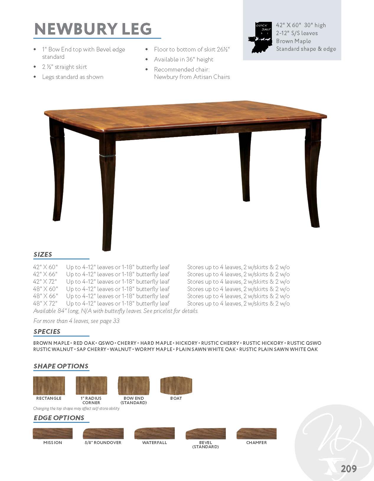 Newbury Leg Table
