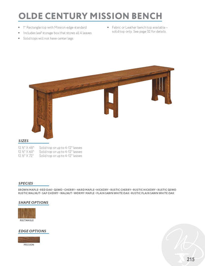 Olde Century Mission Bench