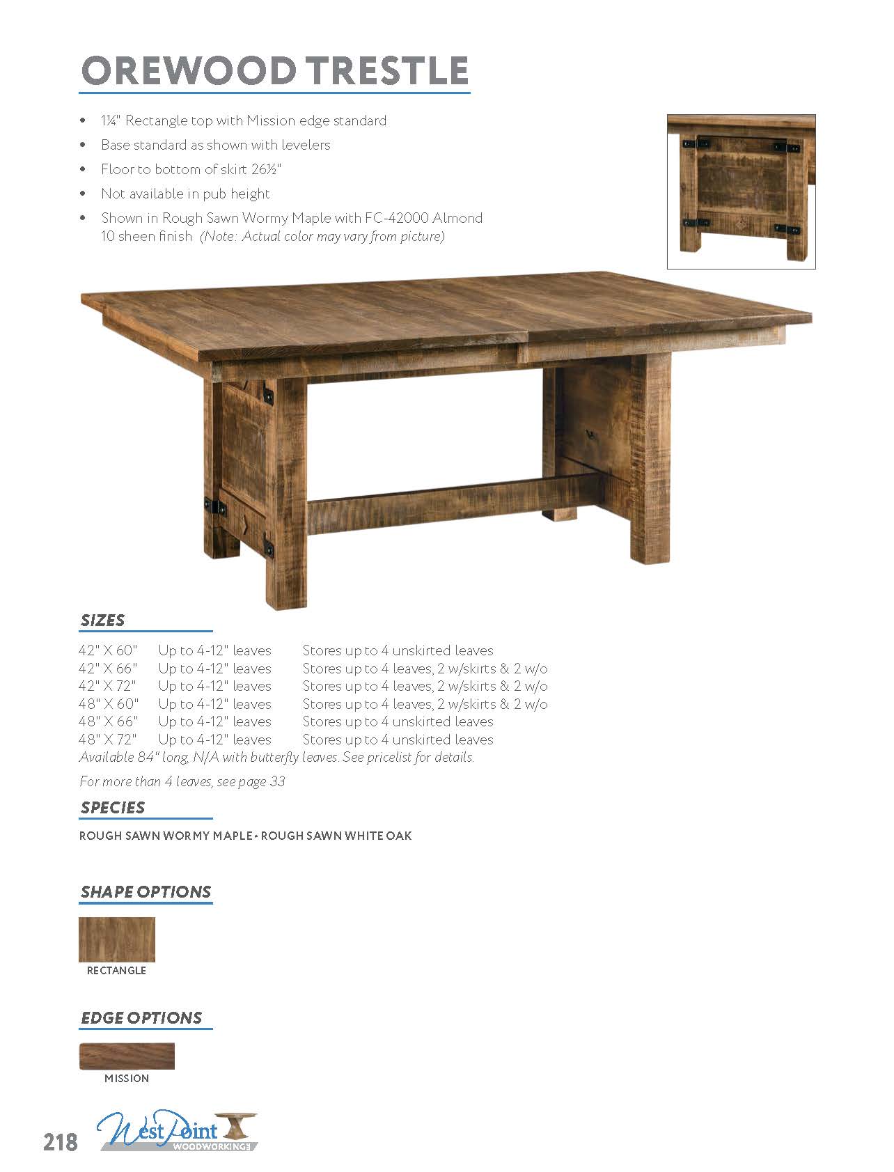 Orewood Trestle Table