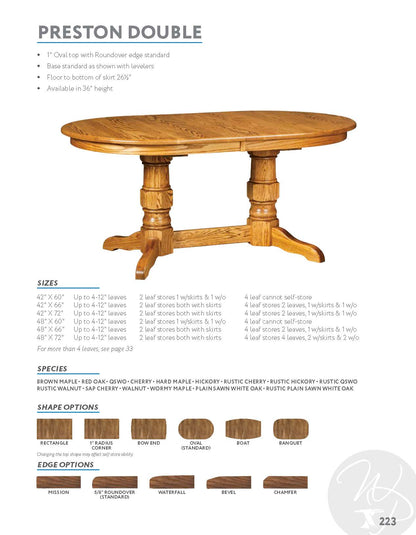 Preston Double Pedestal Table