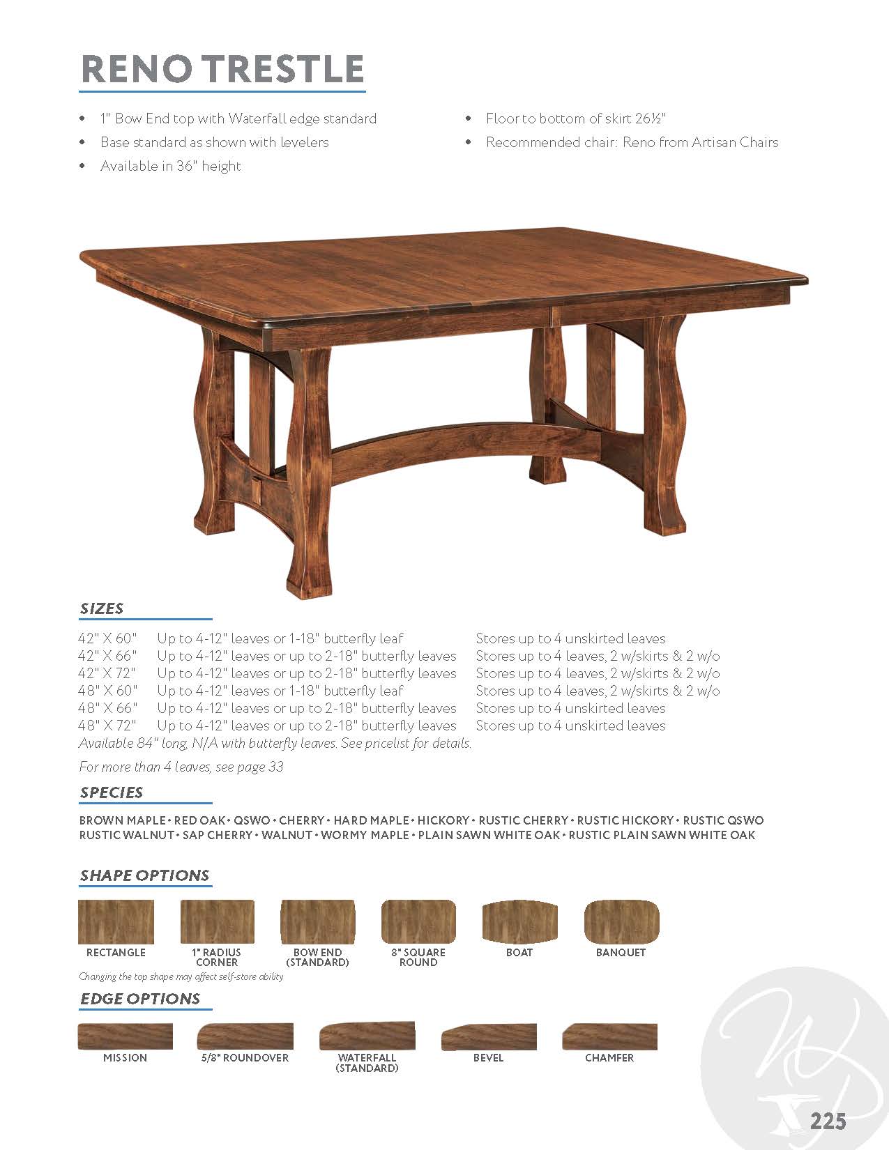 Reno Trestle Table
