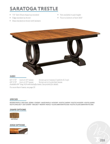 Saratoga Trestle Table