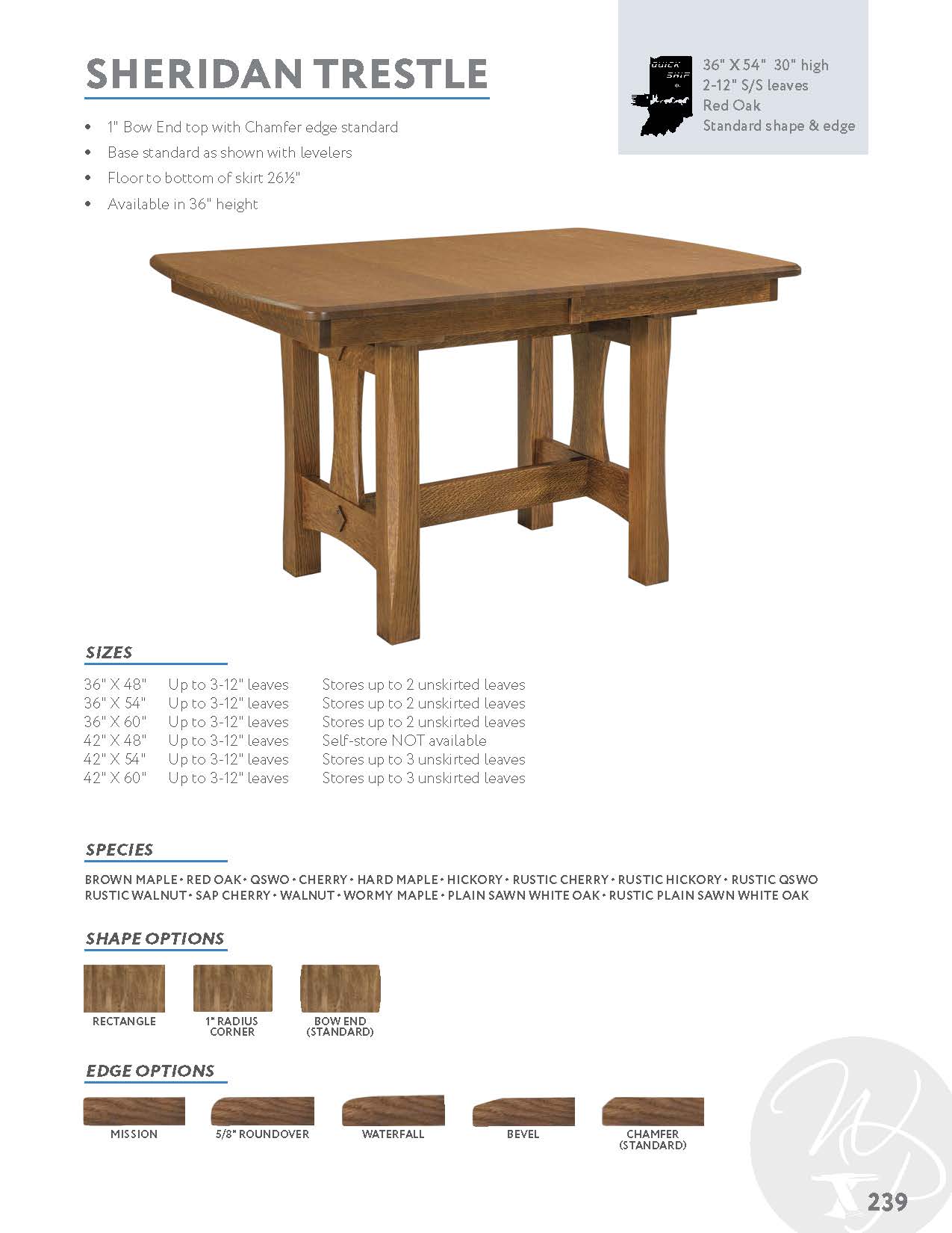Sheridan Trestle Table