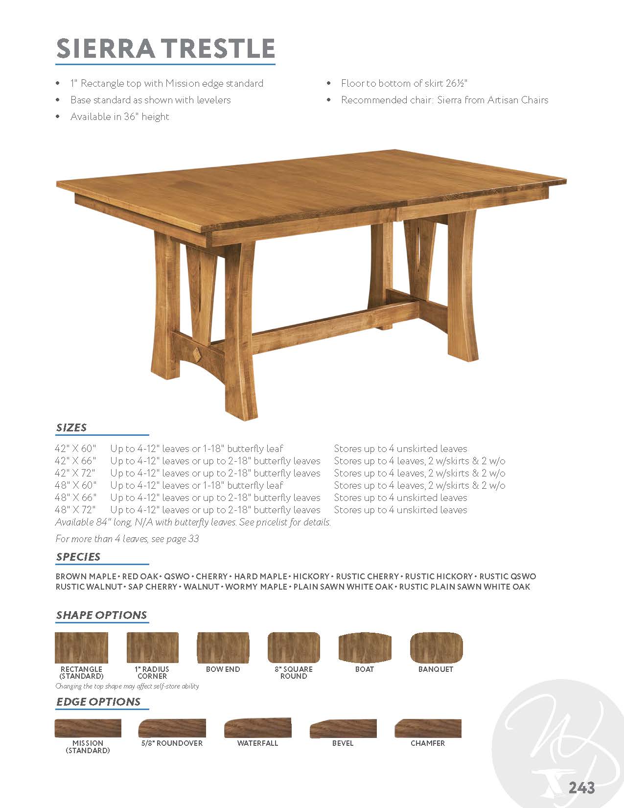 Sierra Trestle Table