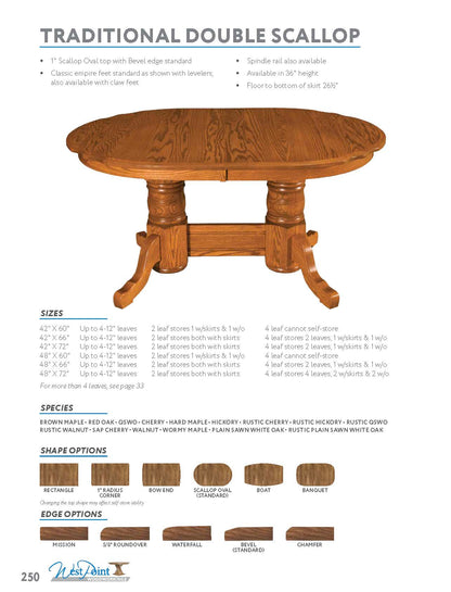 Traditional Double Scallop Table