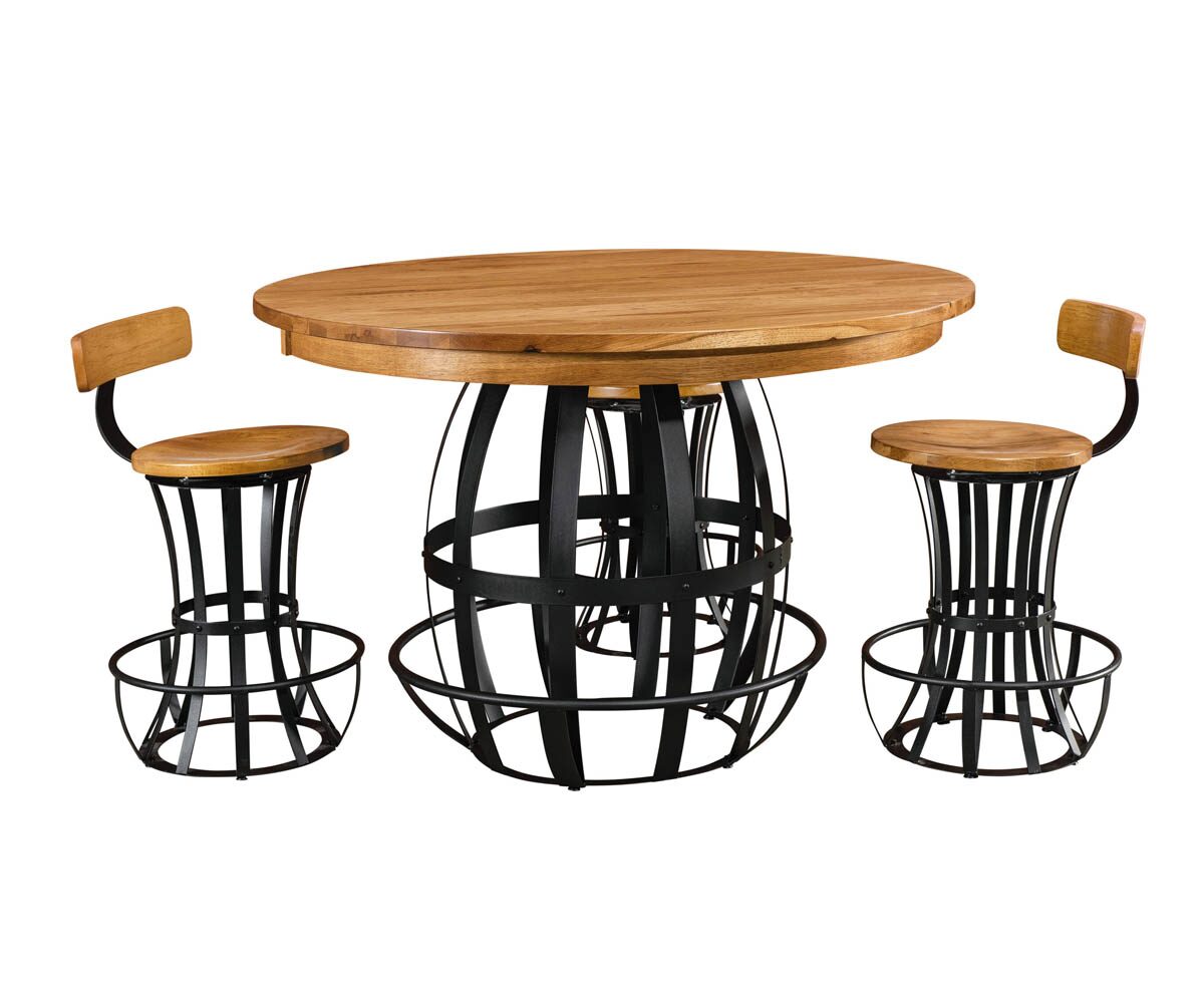 Wabash Barrel Single Pedestal Table