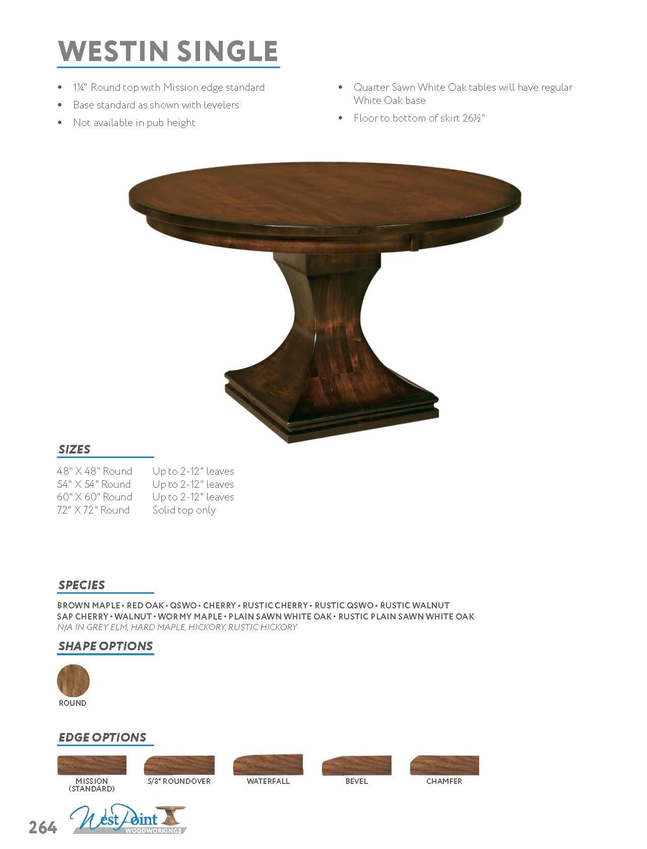 Westin Single Pedestal Table