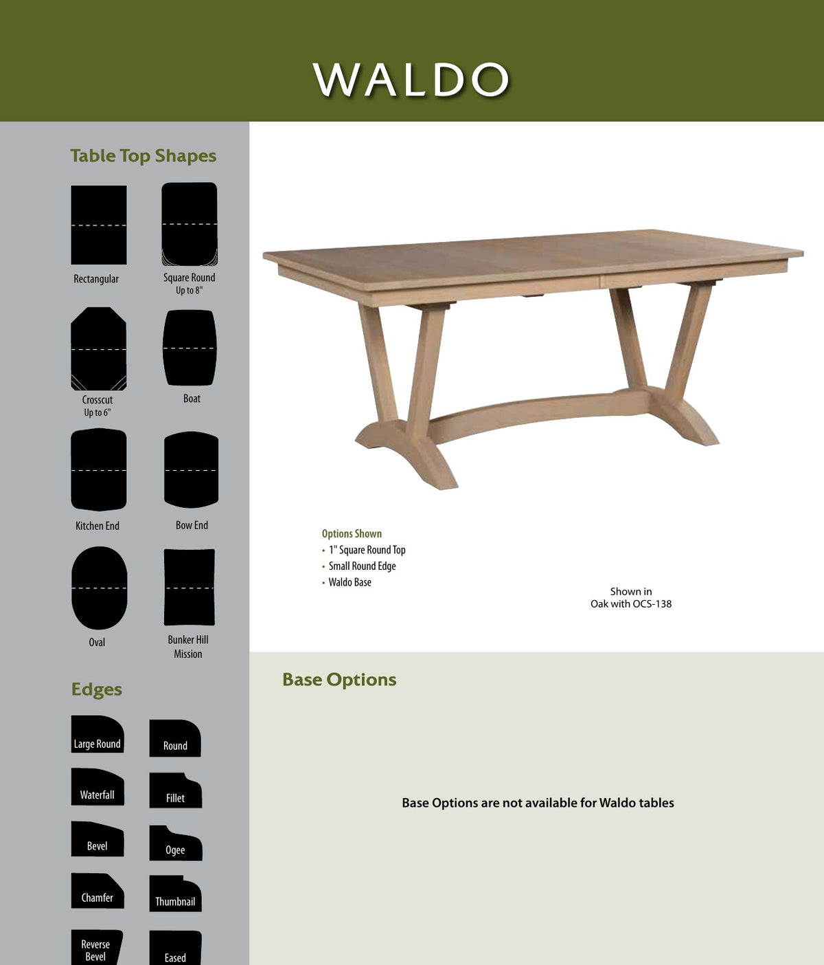 Waldo Double Pedestal Table catalog page