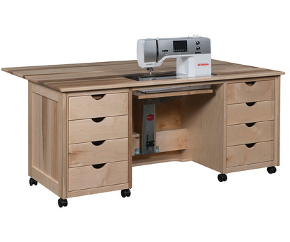 XL Flat Top Sewing Cabinet with 8 Drawers