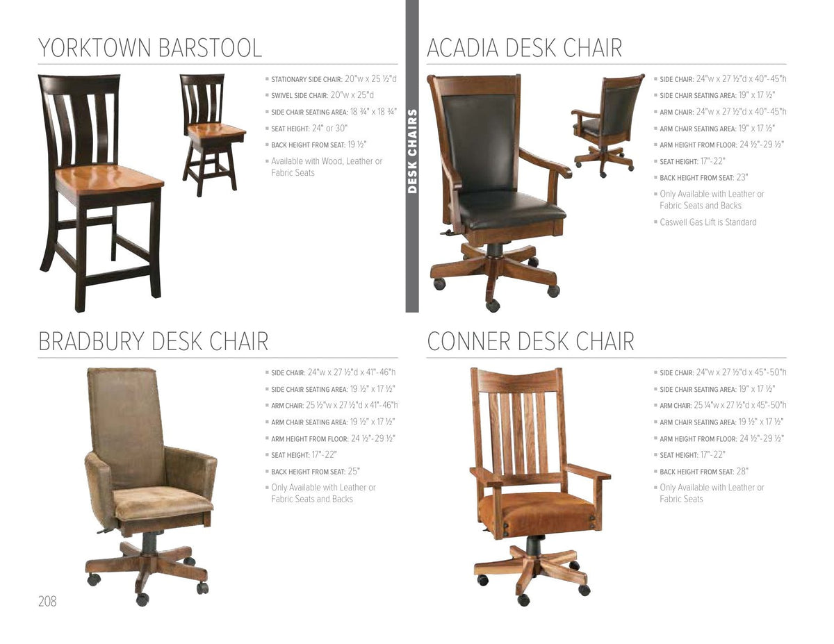 Yorktown Swivel Bar Stool catalog page