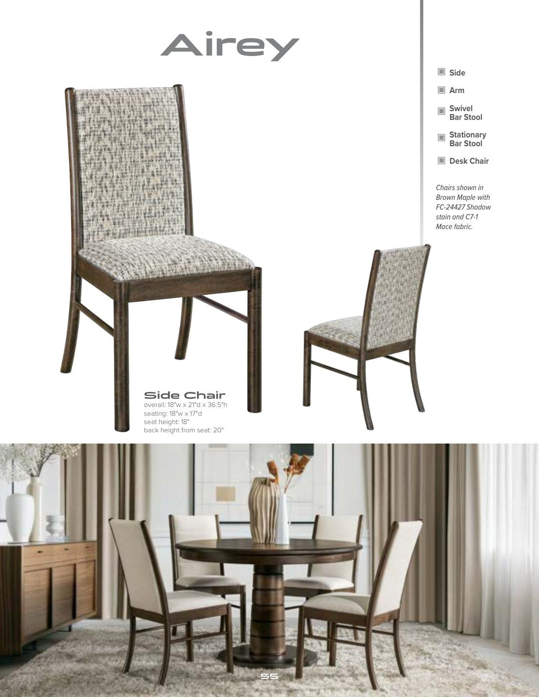Airey Side Chair catalog page