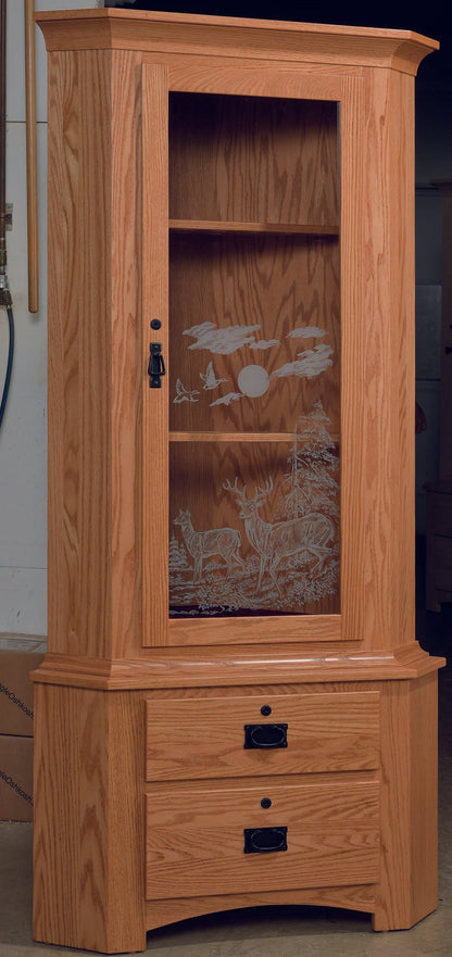 9 Gun Mission Corner Cabinet