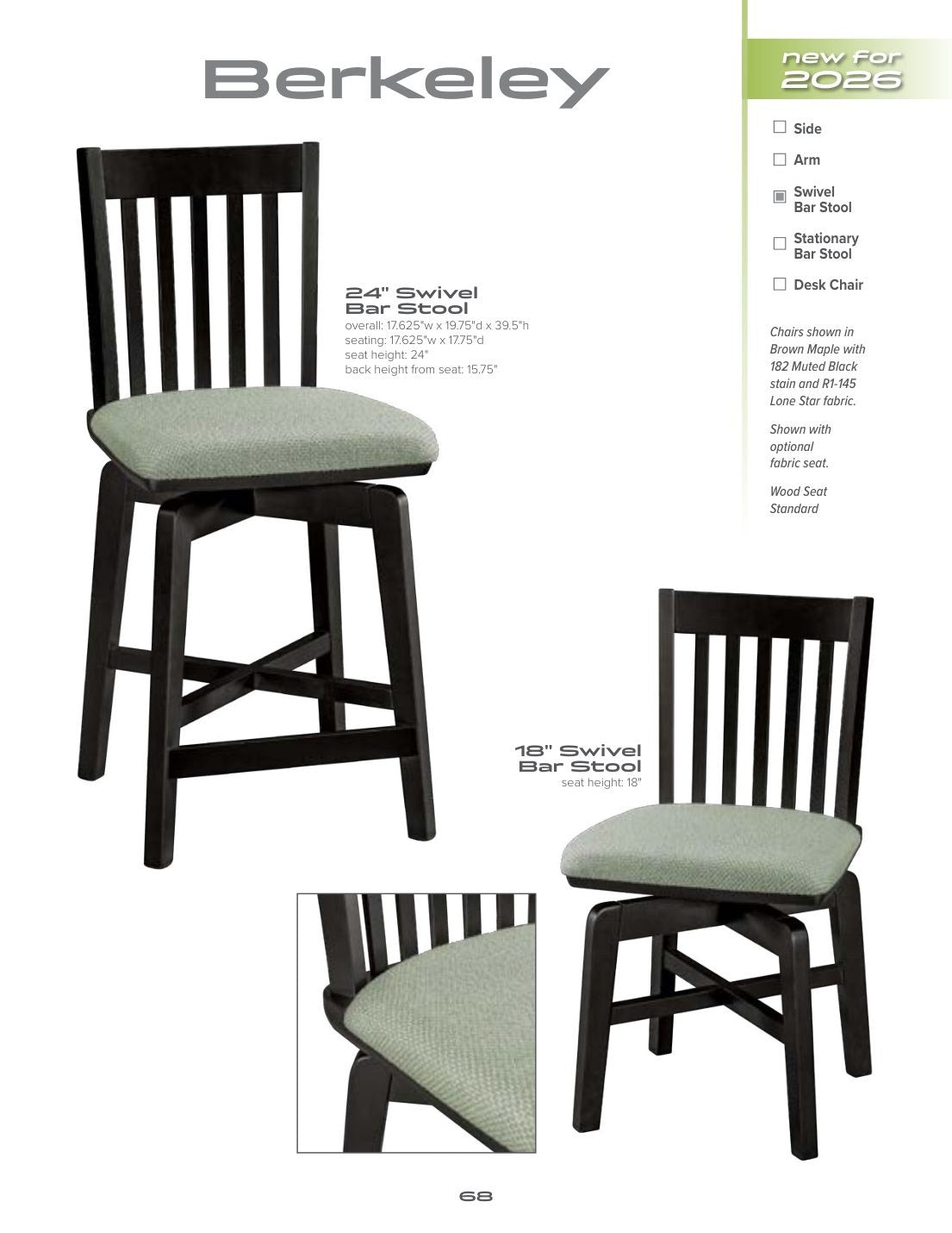 Berkeley Swivel Bar Stool catalog page