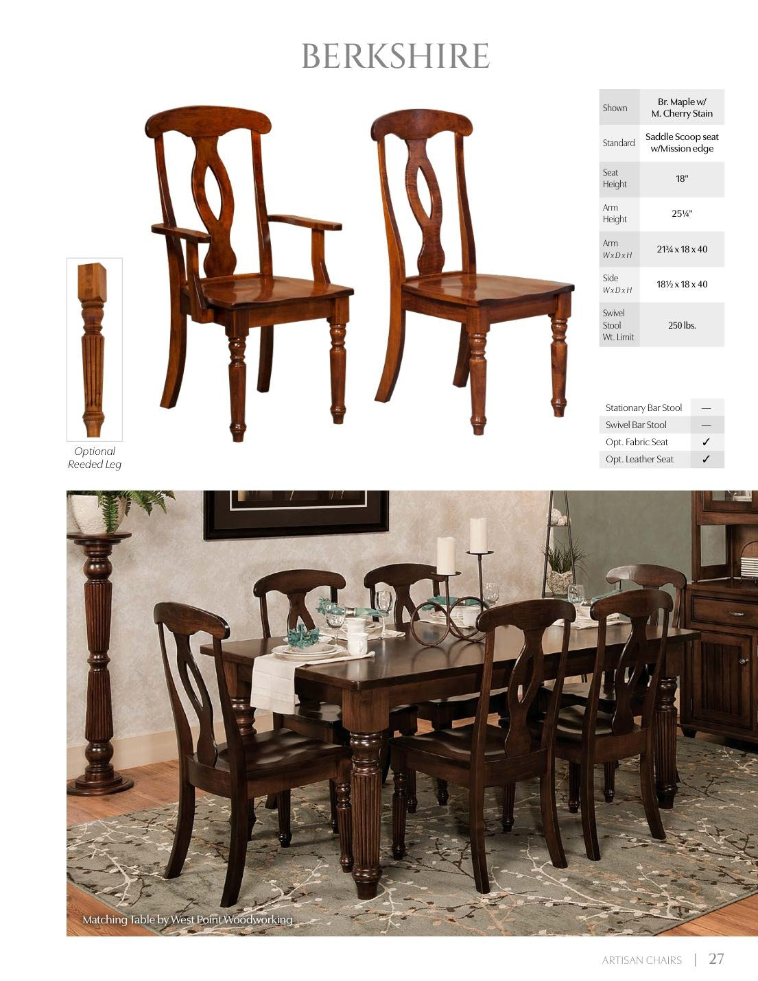 Berkshire Side Chair catalog page
