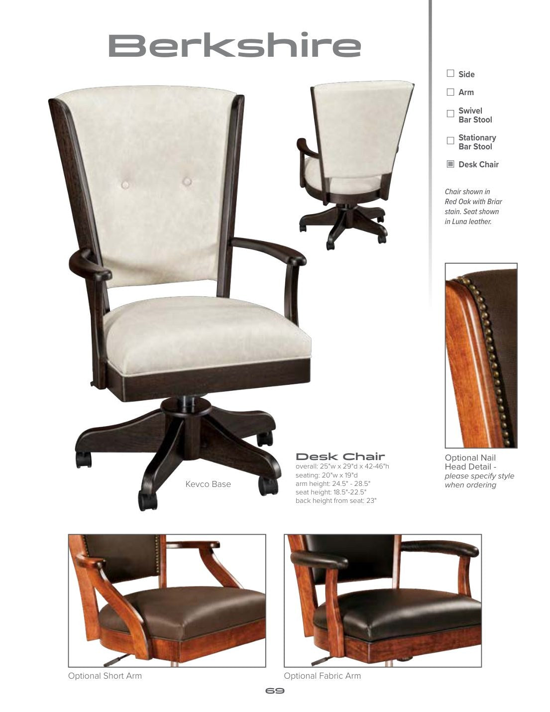 Berkshire Arm Desk Chair catalog page