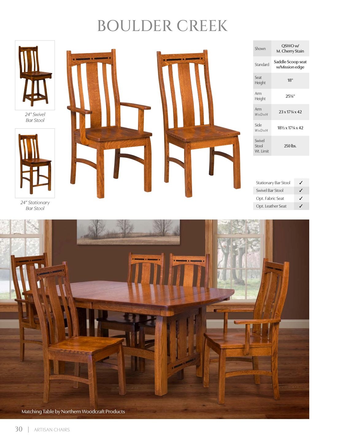 Boulder Creek Stationary Bar Stool catalog page