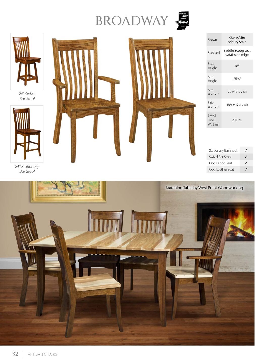 Broadway Side Chair catalog page
