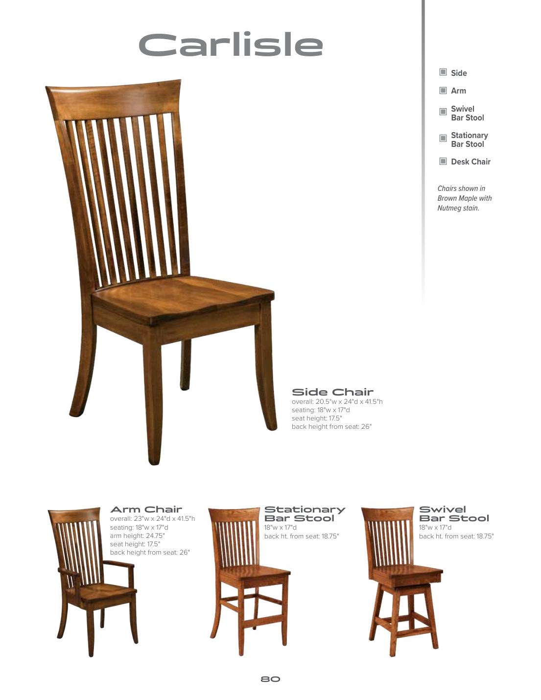 Carlisle Side Chair catalog page