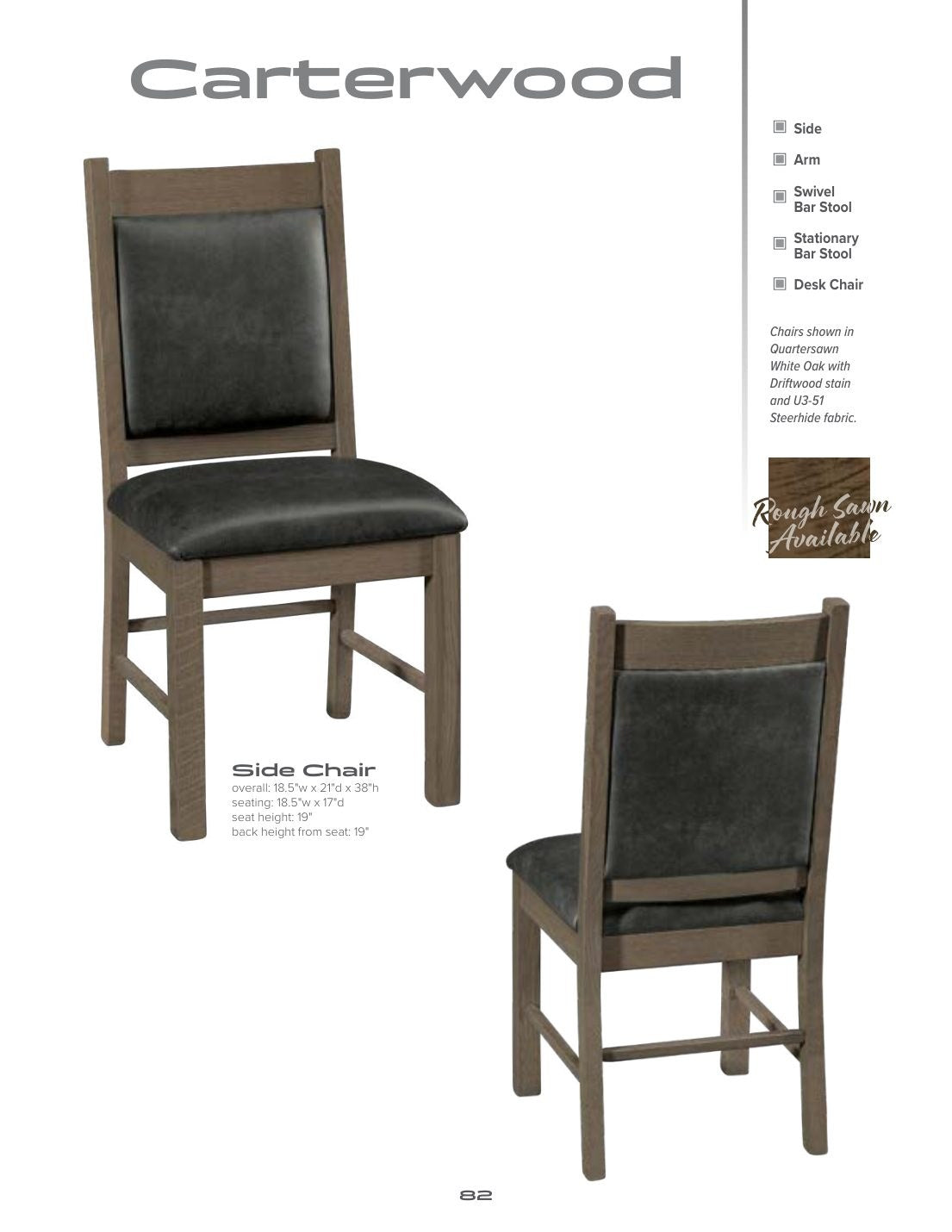 Carterwood Side Chair catalog page