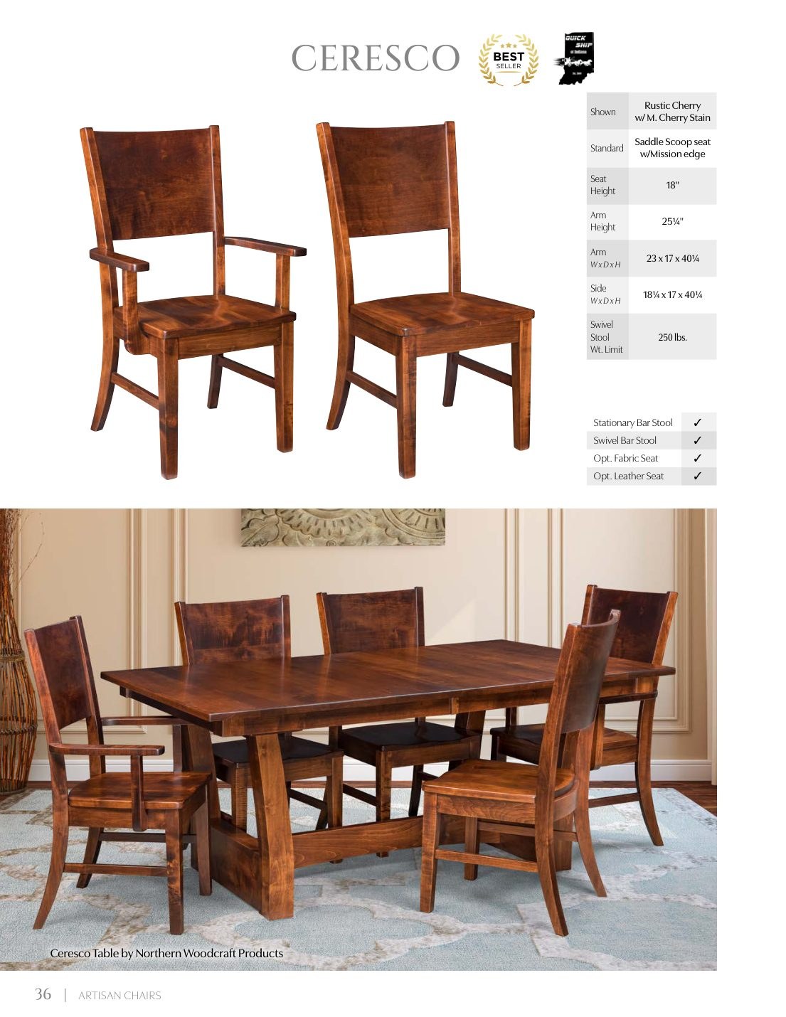 Ceresco Arm Chair catalog page
