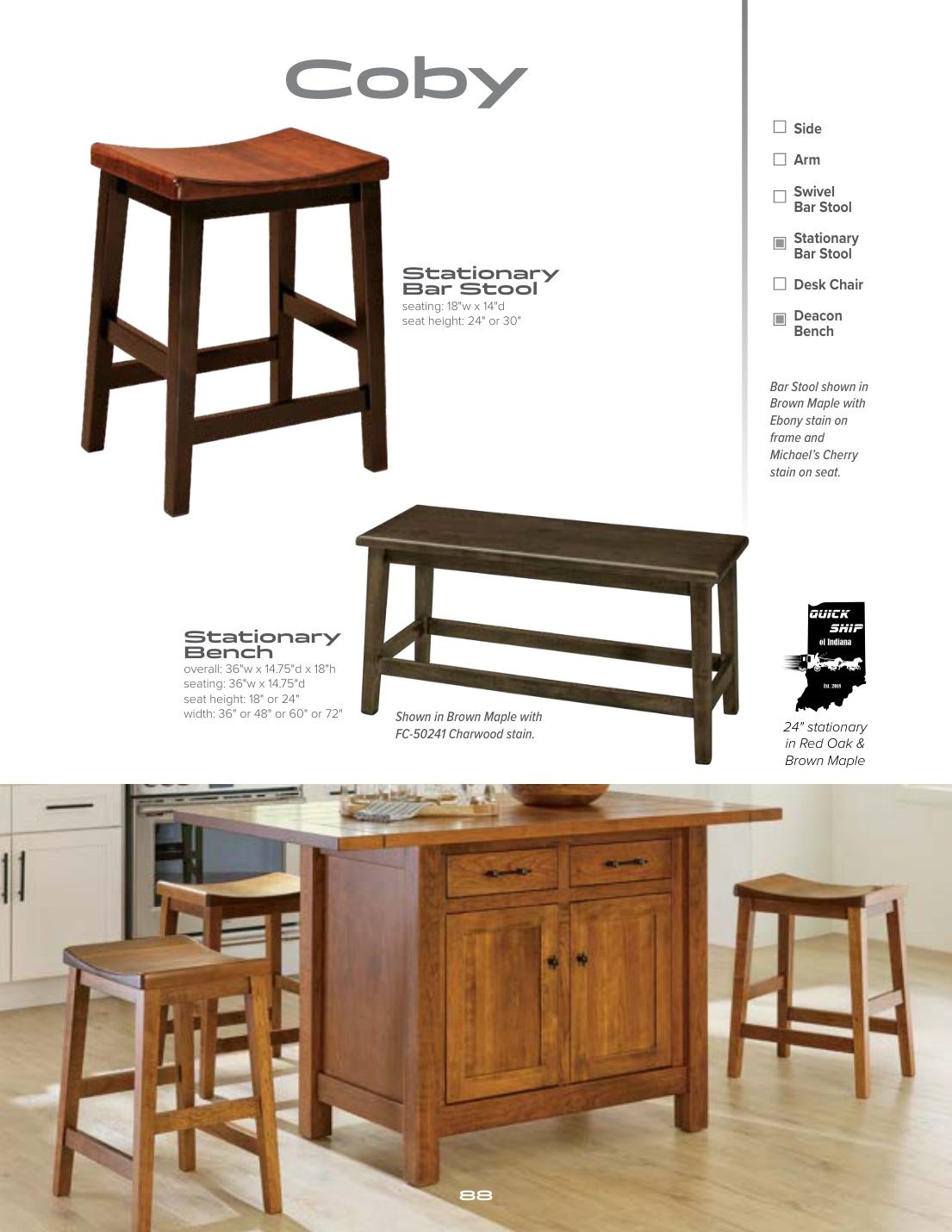 Coby Bench catalog page