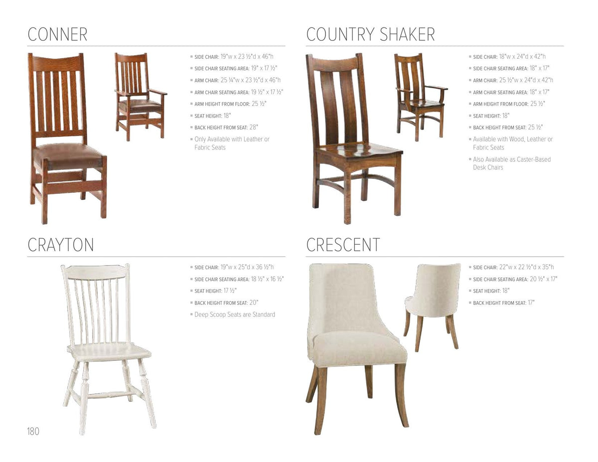 Conner Side Chair catalog page