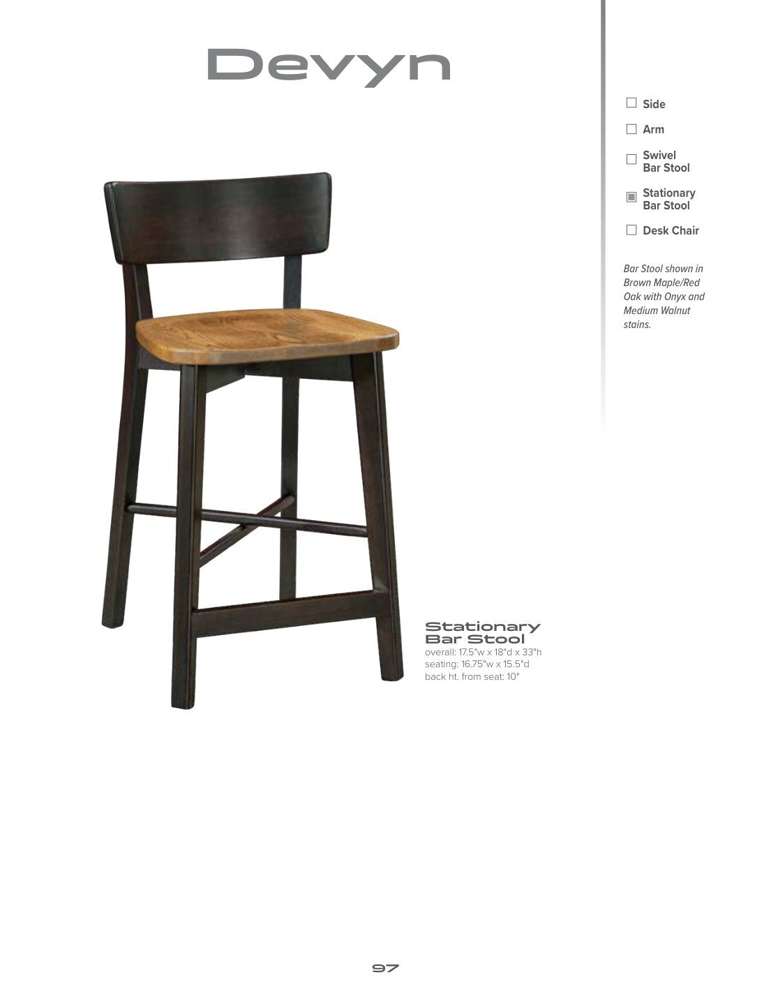 Devyn Stationary Bar Stool catalog page