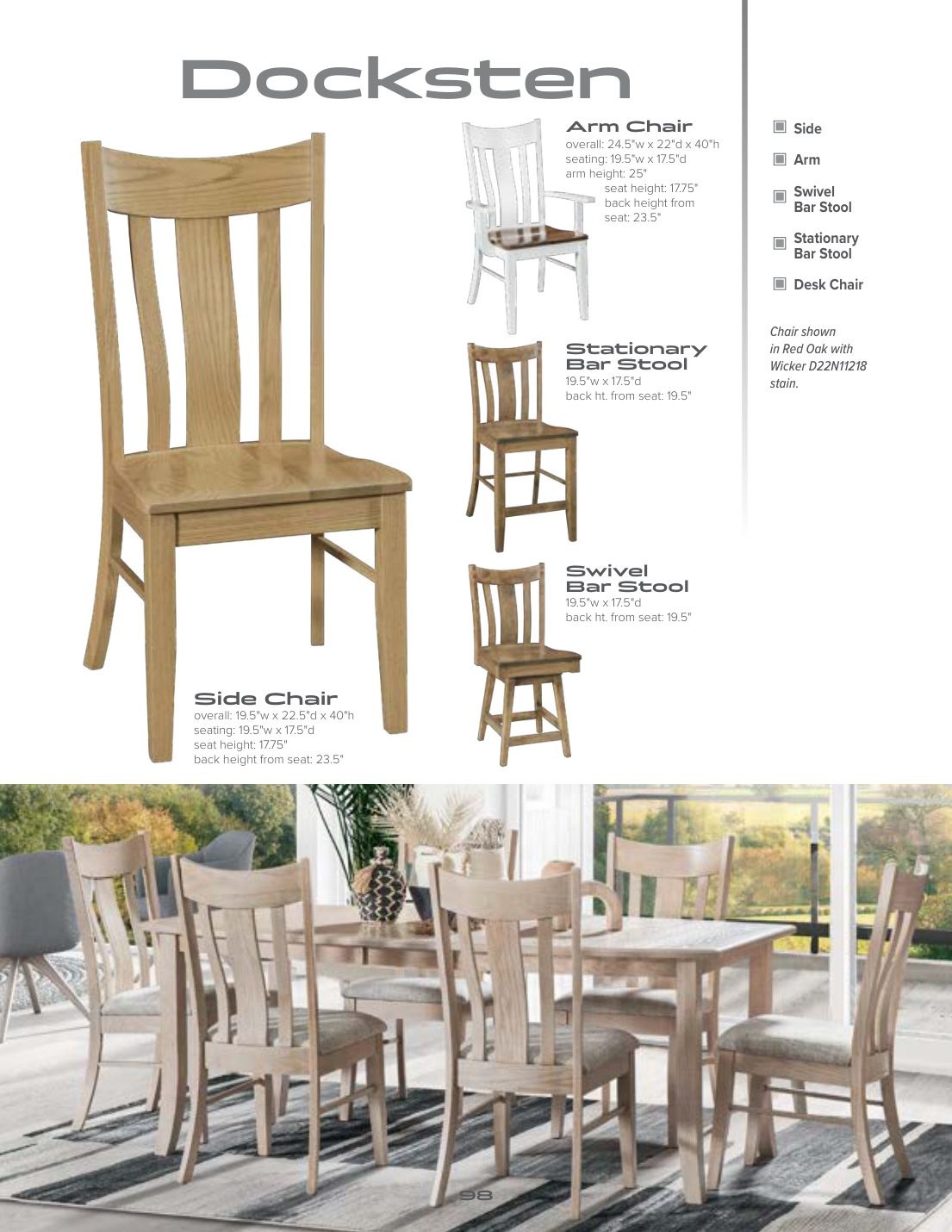 Docksten Stationary Bar Stool catalog page