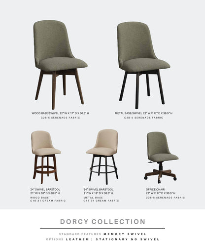 Dorcy Swivel Bar Stool - Metal Base