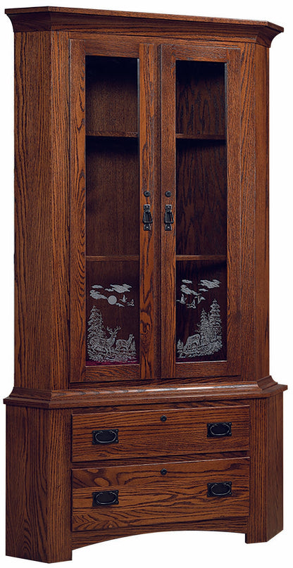 13 Gun Mission Corner Cabinet