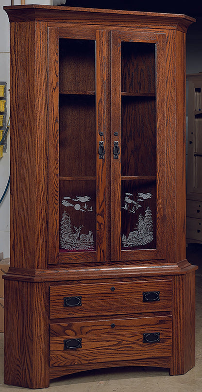 13 Gun Mission Corner Cabinet