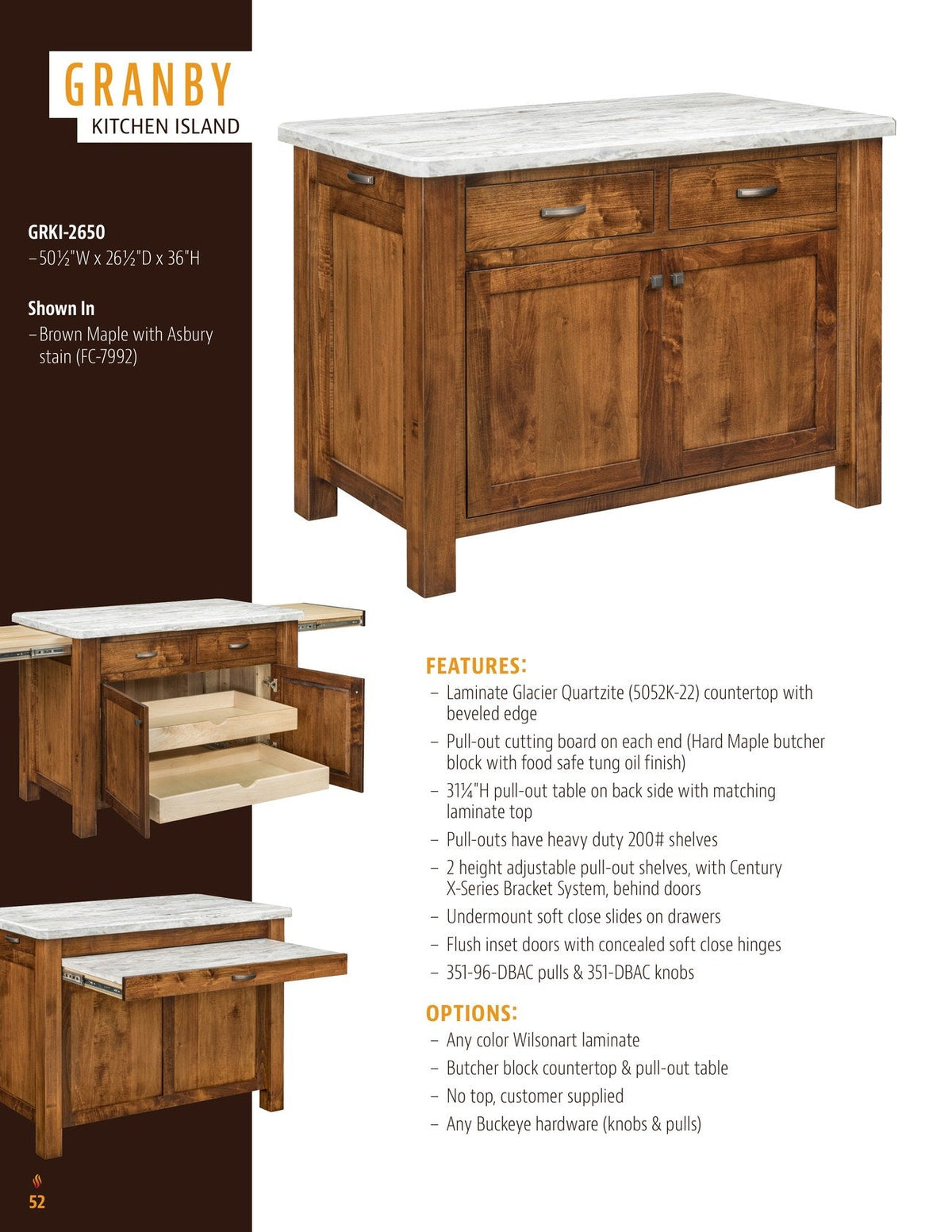 Granby Kitchen Island catalog page
