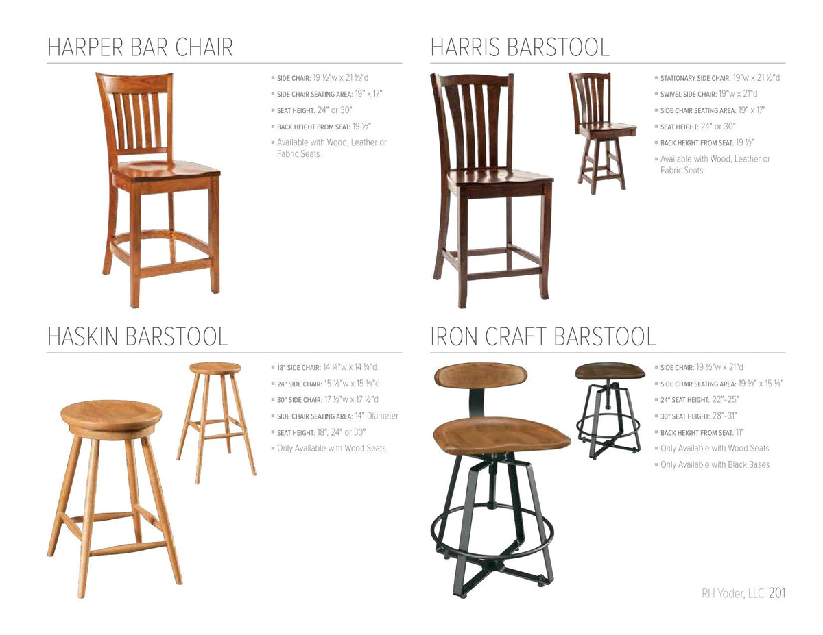 Haskin Stationary Bar Stool catalog page