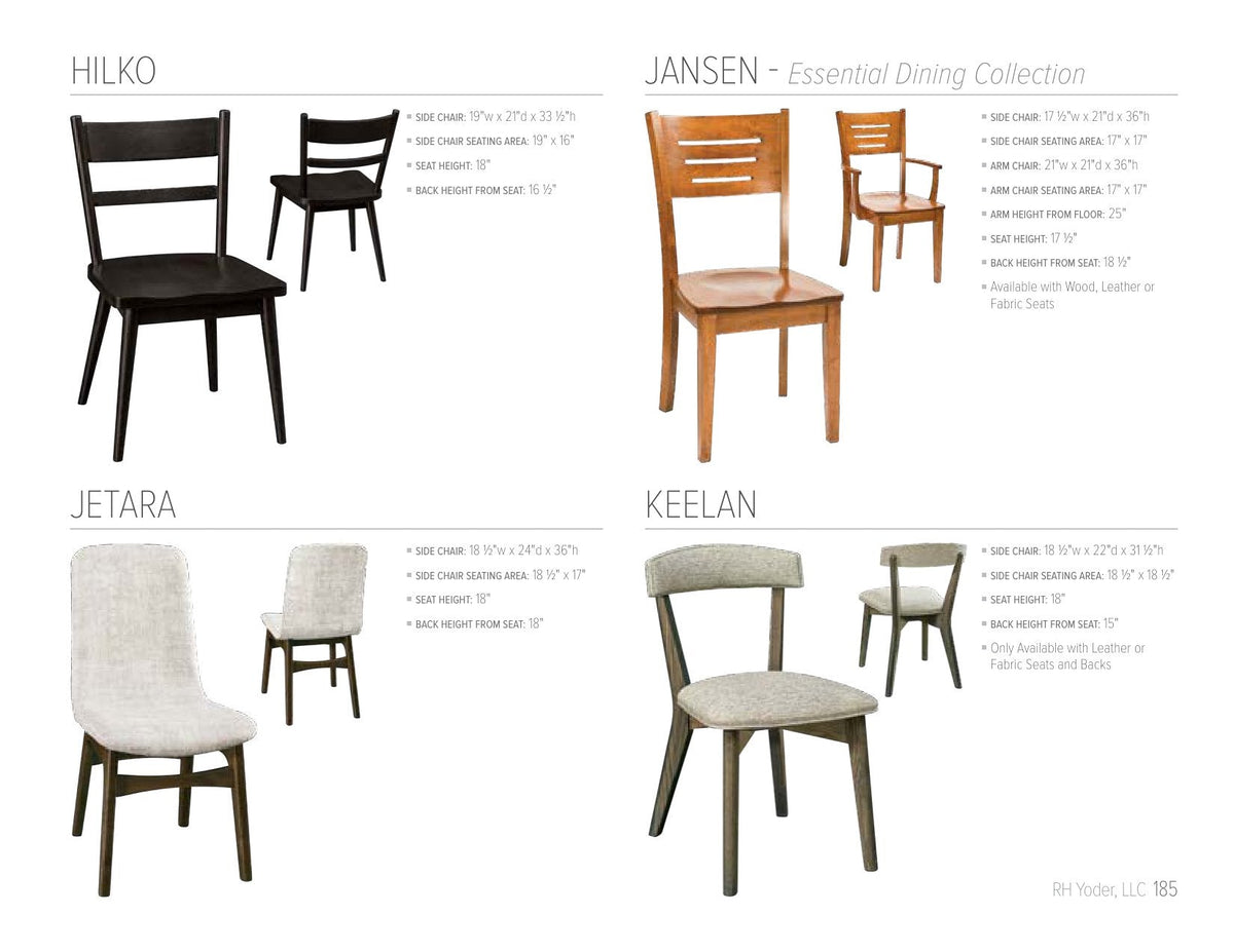 Keelan Side Chair catalog page