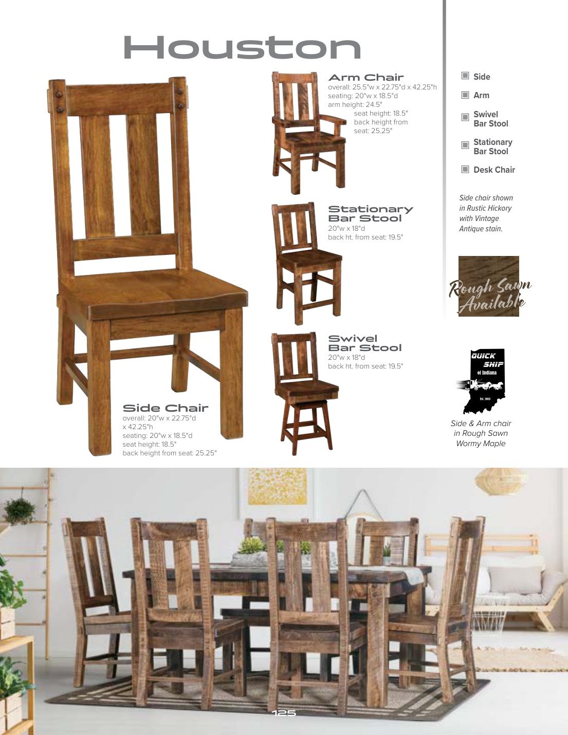 Houston Arm Chair catalog page